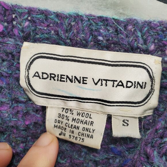 VTG S Adrienne Vittadini Bubble Knit Cardigan Wool Mohair Popcorn - Picture 4 of 9